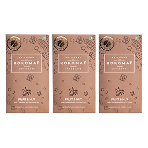 kokomae - milk chocolate with fruit amp nuts pack of 3  belgian white chocolate bar