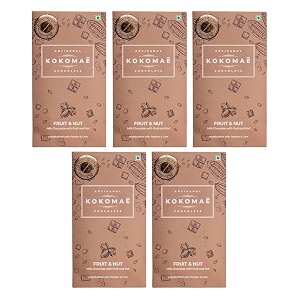 kokomae - milk chocolate with fruit amp nuts pack of 5  belgian milk chocolate bar