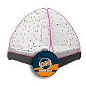 KOLAR Supreme On Double Bed Mosquito Net, King-Size (6.5 Feet x 6.5 Feet) Premium Machardani with 30 Pair of Stars, Strong and Durable, 30 GSM, Tent Type, Foldable, Corrosion Resistant
