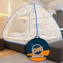 Supreme On Mosquito Net for Double Bed (6 x 6.5 Feet) | Queen-Size Premium Machardani with 30 Star Design | 30 GSM | Strong &amp; Durable | Foldable Tent Type | Corrosion Resistant Frame