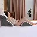 Kolbs 4pcs Orthopedic Bed Wedge Pillow Set | Stylish Chic Plush Velvet Cover | Post Surgery Body Pillow, Wedge Pillows for Sleeping | Acid Reflux and Gerd Wedge Pillow for Sleeping