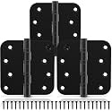 KOLET Ball Bearing Door Hinges, 4 x 4 Inch, 5/8" Radius, Matte Black,3 Pack