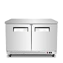 Kolice Commercial 48" Under Counter Chef Base Freezer,Freezer Worktop, Refrigerated Prep Station- ETL Certified, -8°F to 0°F, 2 Door for Restaurants, Canteens, Bars,Schools,Hotel