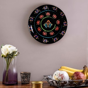 kolorobia decorative wall platestand amp metal hook noir floral passion hanging wall plate 10inch gift box packaging ceramic wall plate for wall dcor i home dcor i living room i office
