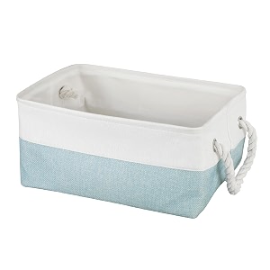 kolorr cottoncove cloth basketbag - medium - pack of 1 i fabric storage cubes organizer with handles foldable storage baskets for organizing toys books shelves closet large storage box - blue