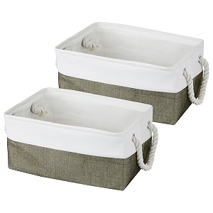 kolorr cottoncove cloth basketbag - medium - pack of 2 i fabric storage cubes organizer with handles foldable storage baskets for organizing toys books shelves closet large storage box - coffee