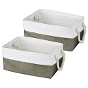 Kolorr CottonCove Cloth Basket/Bag - Medium - Pack of 2 I Fabric Storage Cubes Organizer with Handles Foldable Storage Baskets for Organizing Toys, Books, Shelves, Closet, Large Storage Box - Coffee