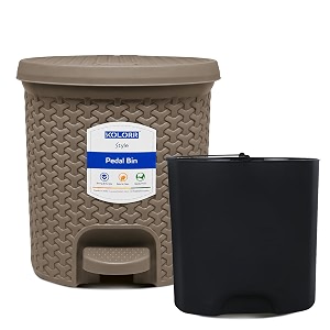 kolorr magnum 6l dustbin with inner - lt brown