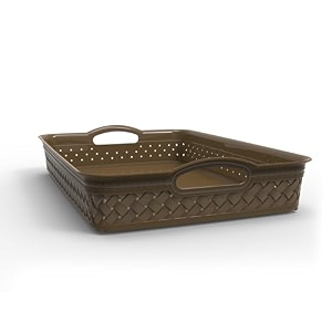 kolorr stitch a4 basket design plastic storage tray  durable multi-purpose organizer for desk office documents kitchen amp home storage pack of 1 - light brown