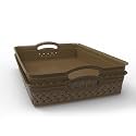 KOLORR Stitch A4 Basket Design Plastic Storage Tray – Durable Multi-Purpose Organizer for Desk, Office, Documents, Kitchen &amp; Home Storage Pack of 1 - Light Brown