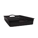 KOLORR Stitch A4 Basket Design Plastic Storage Tray – Durable Multi-Purpose Organizer for Desk, Office, Documents, Kitchen &amp; Home Storage Pack of 1 - Grey