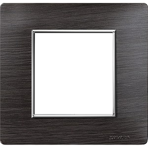 kolors 1 module modular switch plate polycarbonate dark sapele with silver line push button on-off