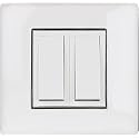 Kolors 1 Module, Modular Switch Plate, Rocker, Push Button, ON-OFF, White with Silver Line