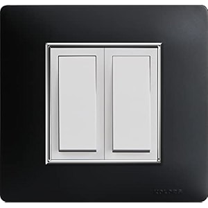kolors 12 module modular switch plate only cover plate is included with inner plate polycarbonate satin carbon black with silver line kbc selekt