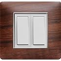 Kolors 16 Module, Modular Switch Plate [Only Cover Plate is Included], with Inner Plate, Polycarbonate, Mahogany Walnut with Silver Line [KBC Selekt]