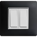 Kolors 3 Module, Modular Switch Plate, Polycarbonate, Satin Carbon Black with Silver Line, Rocker, Push Button, ON-OFF, Black