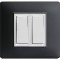 KOLORS 4 Module Jet Black (Matt | Metallic) Modular Switch Plate, Polycarbonate, Rocker, ON-OFF, IP65