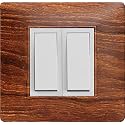 Kolors 4 Module, Modular Switch Plate [Only Cover Plate is Included], with Inner Plate, Polycarbonate, Nutmeg Oak Wood [KBC Selekt]