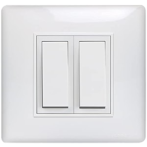 kolors 8 module horizontal white gloss modular switch plate polycarbonate rocker on-off white