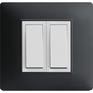 kolors 8 module modular switch plate polycarbonate jet black rocker push button on-off