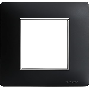 kolors 8 module modular switch plate polycarbonate rocker push button on-off satin carbon black with silver line
