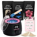 KoluaWax Waxing Kit Hair Removal For Men &amp; Women Beginner Friendly - Black
