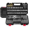 Kolvoii 81-Piece SAE/Metric Tap and Die Set, GCr15 Steel, Coarse/Fine