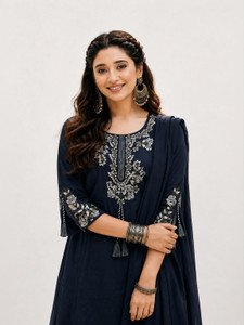 KOMELY Women Kurta Pant Dupatta Set