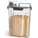 Komzon Rice Container, Airtight Rice Storage Container 10lb, Cereal Containers Storage, BPA Free Food Dispenser with Pouring Spout Handle for Flour Pasta Grain, Pet Dog Cat Bird Food Storage Container