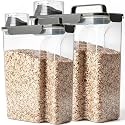 Komzon Rice Storage Containers, Airtight Cereal Containers Storage 20+10 lb Extra Large, BPA Free Rice dispenser with Pouring Spout, Pet Dog Cat Bird Food Container