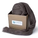 Kondoos Natural Wool roving, 8 OZ. Best for Needle Felting, handcrafts and Spinning. Natural Colours, un-Dyed. (Brown Mocha, 8 oz)