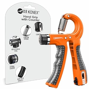 konex hand gripper with counter  5-60 kg resistance  anti-slip grip strengthener  trusty - orange