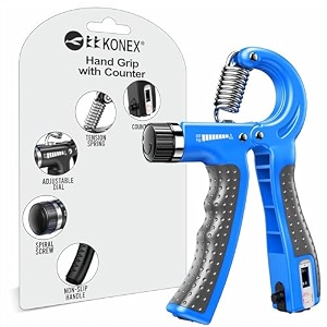konex hand gripper with counter  5-60 kg resistance  anti-slip grip strengthener  reliable - blue