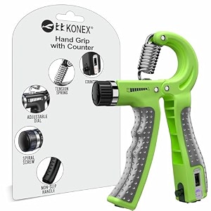 konex adjustable hand gripper with counter  560 kg resistance  anti-slip grip hand strengthener  ideal for forearm wrist amp finger workout equipment for home amp gym training green