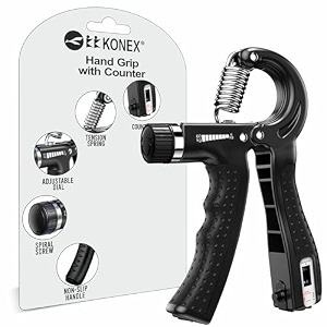 konex hand gripper with counter  5-60 kg resistance  anti-slip grip strengthener  genuine - black