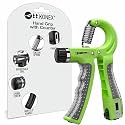 Konex Adjustable Hand Gripper with Counter | 5–60 Kg Resistance | Anti-Slip Grip Hand Strengthener | Ideal for Forearm, Wrist &amp; Finger Workout Equipment for Home &amp; Gym Training (Green)