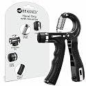 Konex Hand Gripper with Counter | 5-60 Kg Resistance | Anti-Slip Grip Strengthener | Genuine - Black