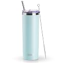 koodee 20 oz Stainless Steel Skinny Tumbler Double Wall Insulated Slim Water Tumbler Cup for Coffee, Tea (Baby Blue)