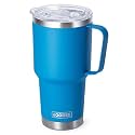 koodee 30 oz Tumbler with Lid and Straw, Stainless Steel Double Wall Insulated Travel Mug Water Tumbler with Handle (Sky Blue)