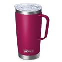 koodee Travel Coffee Mug with Lid, 20 oz Insulated Coffee Mug Stainless Steel Double Wall Camping Coffee Cup, Spill Proof (Fuchsia Red)