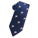 KOOELLE Men's American Flag Necktie Striped Patriotic Tie