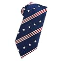 KOOELLE Men's American Flag Necktie Striped Patriotic Tie