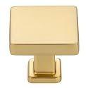 KOOFIZO 10 Pack Brushed Gold Cabinet Knobs, Square Single Hole Pulls K08
