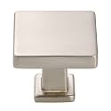 KOOFIZO 10 Pack Brushed Nickel Cabinet Knobs, Square Single Hole Pulls K08