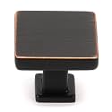 KOOFIZO 10 Pack Oil Rubbed Bronze Cabinet Knobs Square Single Hole Pull K08