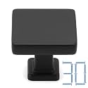 KOOFIZO 30 Pack Matte Black Cabinet Knobs, Square Single Hole Pulls K08