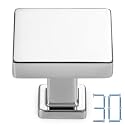 KOOFIZO 30 Pack Polished Chrome Cabinet Knobs, Square Single Hole Pulls K08