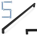 KOOFIZO 5 Pack 12-3/5 in Matte Black Cabinet Pull, Black Drawer Handle 1816