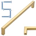 KOOFIZO 5 Pack 7-1/2 in Brushed Gold Cabinet Pulls, Drawer Handles 1816
