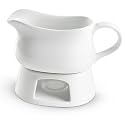 Kook Ceramic Gravy Boat with Warmer, Spill-Free, 17 oz, White